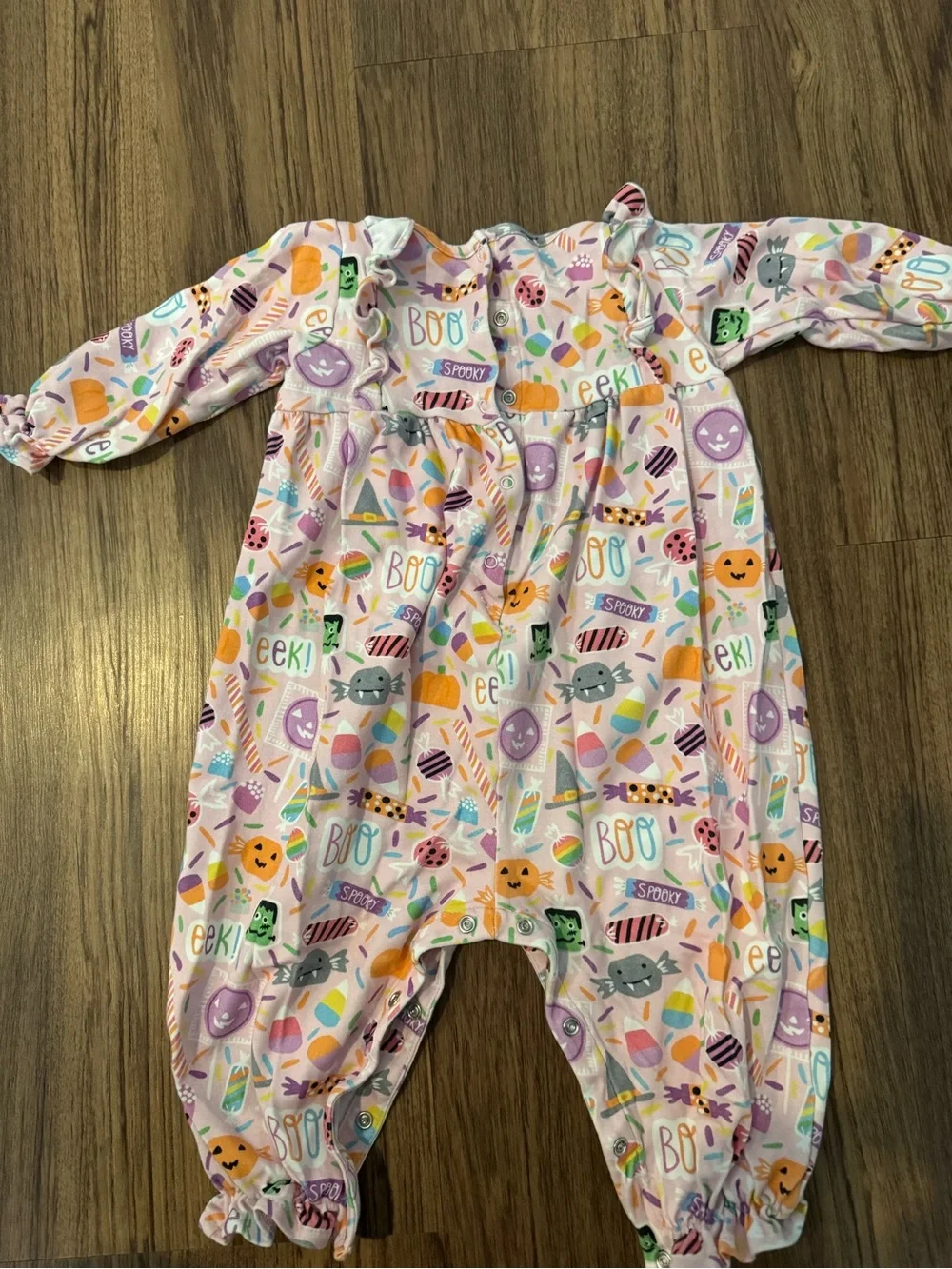 James and Lottie Pink Halloween Print One-Piece for Kids 18M